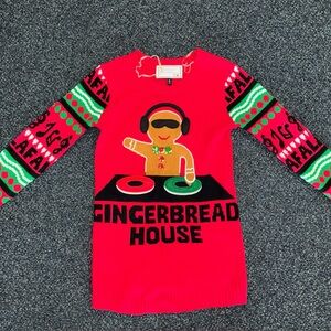 Holiday Time Red Gingerbread House Sweater